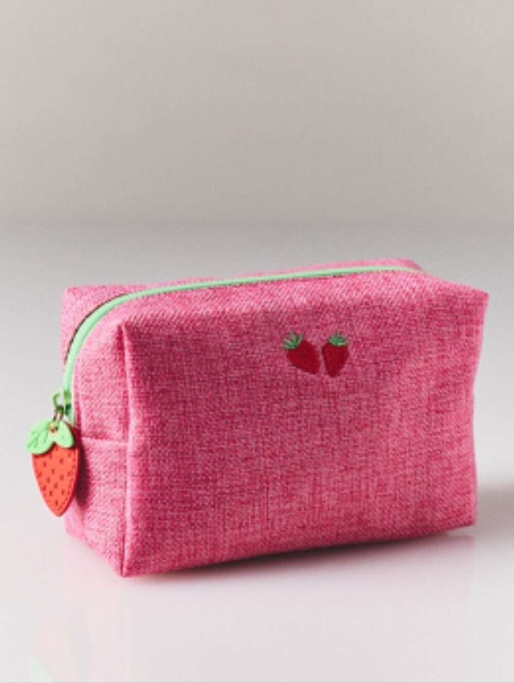 Anthropologie Picnic Collection Strawberry Loaf Pouch Cosmetic Bag